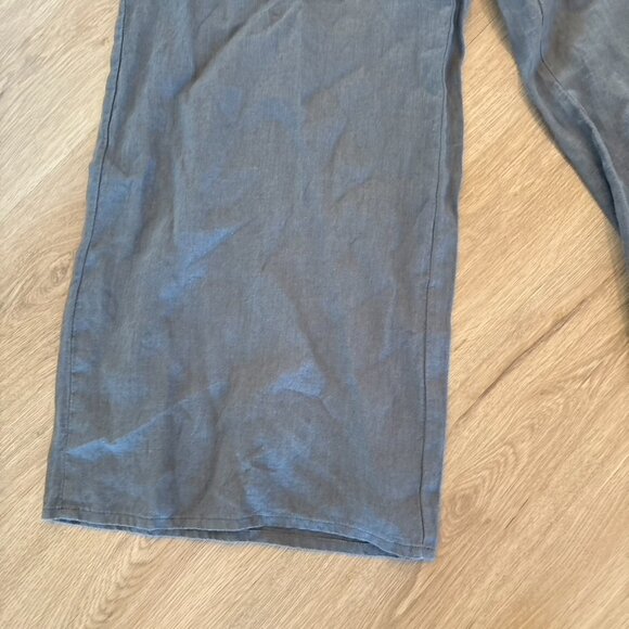 Flax Linen Pants Gray 4/6 Small - Picture 2 of 8